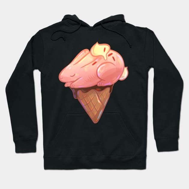 Strawberry Bunny Cone Hoodie by Claire Lin